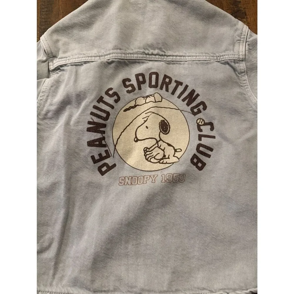 Zara Peanuts Kids Denim Button Down Snoopy Sporting